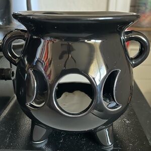 Witchy Gothic Celestial Triple Moon Tea Light Wax Warmer Oil Burner Room Decor